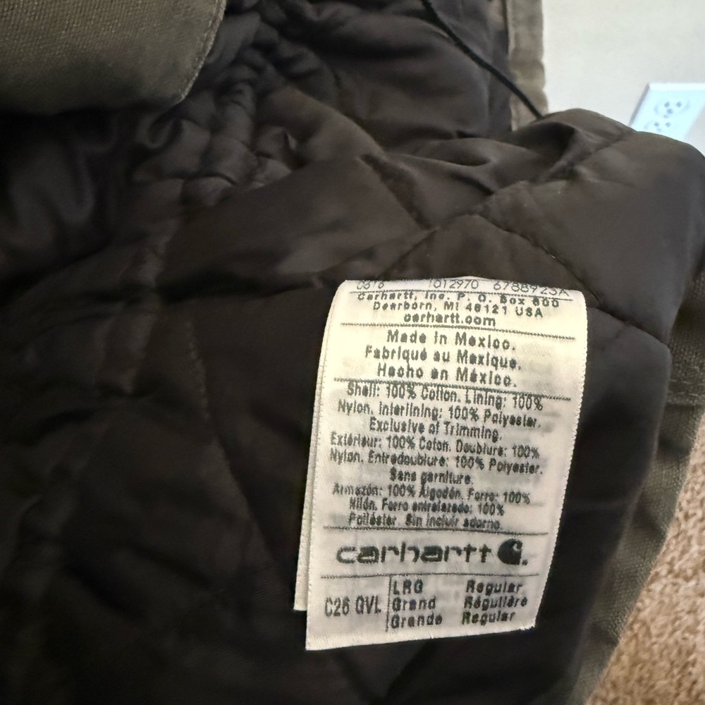 LIKE NEW MENS CARHARTT INSULATED JACKET SIZE L - Picture 9 of 11
